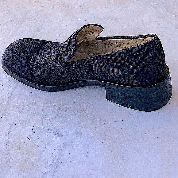 GUCCI GG WOMENS LOAFER VINTAGE BLACK MONOGRAM SIZE 5 ITALY - Picture 8 of 12